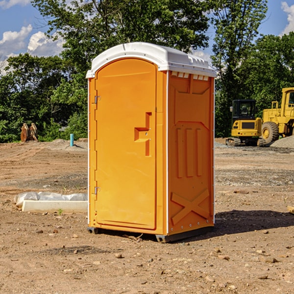 how often are the portable restrooms cleaned and serviced during a rental period in Irion County